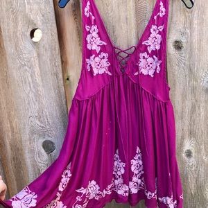 SOLD Free People Intimates pink floral tank dress